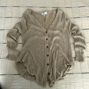 Beige Button Down Thermal